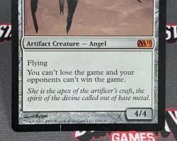 MTG Platinum Angel- DAMAGED -Magic 2011 Magic the Gathering Card # 212 - Image 4