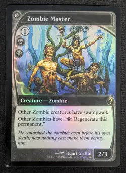 MTG FOIL Zombie Master- DAMAGED -Mystery Booster 2 Magic the Gathering Card #188 - Image 1