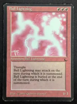 MTG Ball Lightning- DAMAGED -The Dark Magic the Gathering Card # 057 - Image 1