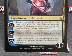MTG Tezzeret, Agent of Bolas- DAMAGED -Mirrodin Besieged Magic Card # 97 - Image 4