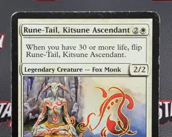 MTG Rune-Tail, Kitsune Ascendant- DAMAGED -Saviors of Kamigawa Magic Card # 27 - Image 3