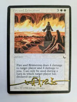 MTG THE DARK Fire and Brimstone SIGNED IN GOLD BY JEFF A. MENGES - Image 1