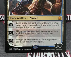 MTG Narset Transcendent- DAMAGED -Dragons of Tarkir Magic Card # 225 - Image 4
