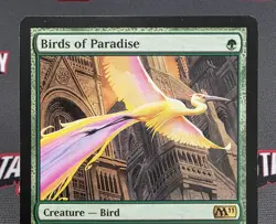 MTG Birds of Paradise- DAMAGED -Magic 2011 Magic the Gathering Card # 165 - Image 3