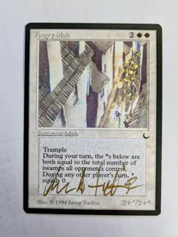 MTG THE DARK Angry Mob SIGNED IN GOLD BY DREW TUCKER - Image 1