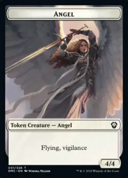 Angel Token Light Play, English Magic the Gathering MTG Commander: Dominaria Uni - Image 1