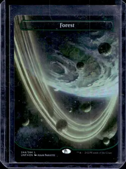 2022 Magic: The Gathering Unfinity Forest Cosmic Foil #244 - Image 1