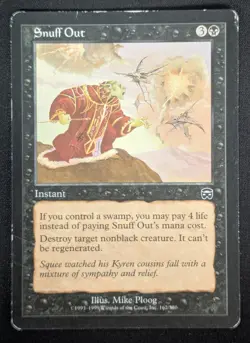 MTG Snuff Out- DAMAGED -Mercadian Masques Magic the Gathering Card # 162 - Image 1