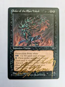 MTG FALLEN EMPIRES Order of the Ebon Hand SIGNED IN GOLD BY RON SPENCER - Image 1
