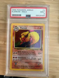 Pokemon Flareon Jungle Unlimited Holo Rare #3 PSA 9 Mint - Image 1