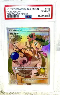 2017 POKEMON SUN & MOON GUARDIANS RISING #145 FULL ART/MALLOW PSA 10 English - Image 1