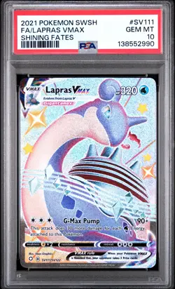 2021 POKEMON SWORD & SHIELD SHINING FATES #SV111 FULL ART/LAPRAS VMAX PSA 10 - Image 1