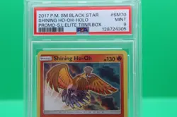 2017 POKEMON SM SHINING LEGENDS ETB PROMO #SM70 SHINING HO-OH-HOLO PSA 9 - Image 2