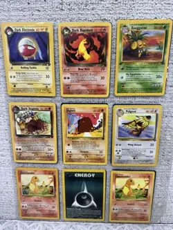Pokemon Trading Cards Regular 9 Card Mixed Lit Dark Electrode - Image 1