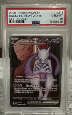 Pokemon Team Rocket's Mewtwo ex Destined Rivals Ultra Rare #231 PSA 10 Gem Mint - Image 1