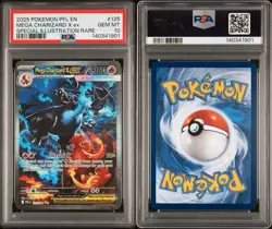 2025 Pokemon PFL En - Phantasmal Flames #125 Mega Charizard X EX PSA 10 GEM MINT - Image 3