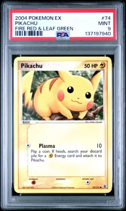 2004 POKEMON EX FIRE RED & LEAF GREEN #74 PIKACHU PSA 9 - Image 1