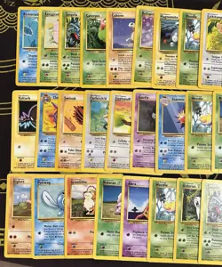 Pokemon TCG Lot of 56 Vintage Common and Uncommon Cards MP/DMG Base Set Fossil - Image 2