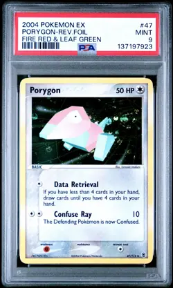 2004 POKEMON EX FIRE RED & LEAF GREEN #47 PORYGON-REVERSE FOIL PSA 9 - Image 1