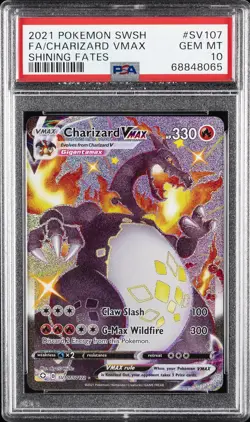 2021 POKEMON SWORD & SHIELD SHINING FATES #SV107 FULL ART/CHARIZARD VMAX PSA 10 - Image 1