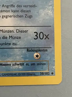 1st Edition Pokemon GERMAN Poliwhirl (Quaputzi) Base Set 38/102 Uncommon NM/M+ - Image 5