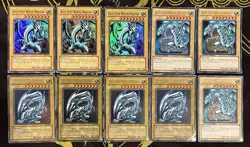Yugioh Starter Deck Kaiba Blue-Eyes White Dragon Lot of 10 MP/DMG SDK SYE LC01 - Image 1