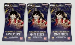 LOT OF (3) One Piece English TCG Romance Dawn (OP-01) Sleeved Booster Pack X - Image 1