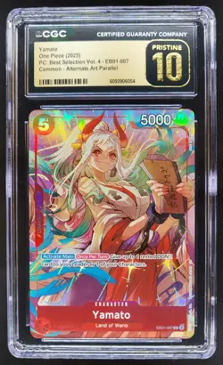 2025 ONE PIECE CCG YAMATO ALT ART EB01-007 CGC 10 PRISTINE E PT - Image 1