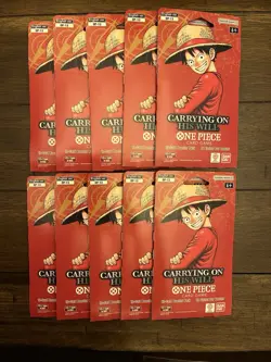 LOT OF 10 One Piece OP-13 Carrying on His Will Sleeved Blister Booster Packs New - Image 1