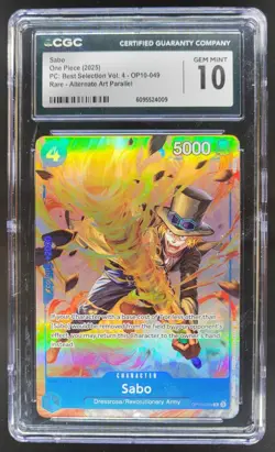 2025 ONE PIECE CCG SABO RARE ALT ART OP10-049 CGC 10 E PT - Image 1