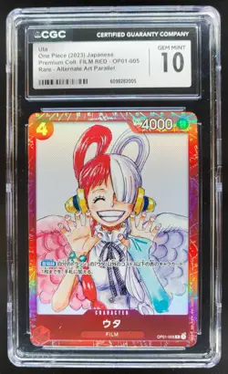 2023 ONE PIECE CCG JAPANESE UTA FILM RED RARE ALT ART OP01-005 CGC 10 E PT - Image 1