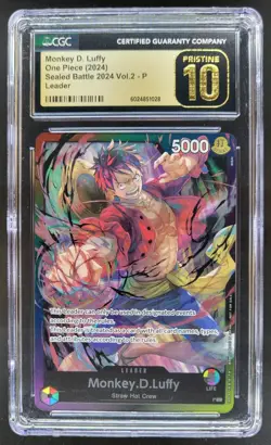 2024 ONE PIECE CCG MONKEY D. LUFFY SEALED BATTLE LEADER CGC 10 PRISTINE E PT - Image 1