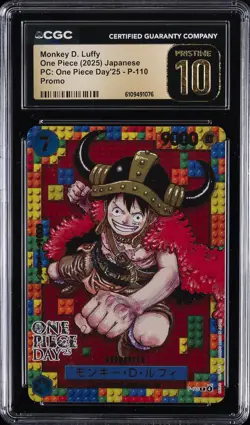2025 ONE PIECE DAY'25 JPN PROMO #P-110 MONKEY D. LUFFY CGC 10 PRISTINE - Image 1
