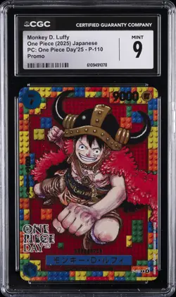 2025 ONE PIECE DAY'25 JPN PROMO #P-110 MONKEY D. LUFFY CGC 9 - Image 1