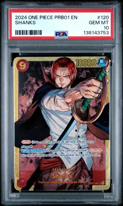 2024 ONE PIECE PRB01-PREMIUM BOOSTER ONE PIECE CARD THE BEST #120 SHANKS PSA 10 - Image 1