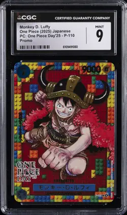 2025 ONE PIECE DAY'25 JPN PROMO #P-110 MONKEY D. LUFFY CGC 9 - Image 1