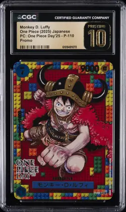 2025 ONE PIECE DAY'25 JPN PROMO #P-110 MONKEY D. LUFFY CGC 10 PRISTINE - Image 1