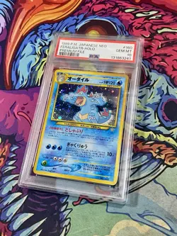 2000 Pokemon Japanese Neo Premium File Feraligatr #160 Holo PSA 10 - Image 2