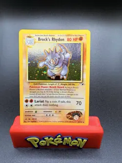 Pokemon TCG Brock's Rhydon Gym Heroes 2/132 Holo Unlimited Rare MP/LP Condition - Image 1