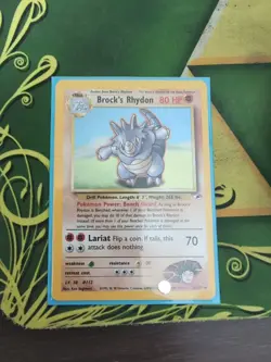 Pokemon TCG Brock's Rhydon Gym Heroes 2/132 Holo Unlimited Rare - Image 1