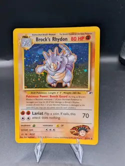 Pokemon TCG Brock's Rhydon Gym Heroes 2/132 Holo Unlimited Rare - Image 2