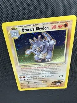 Pokemon TCG Brock's Rhydon Gym Heroes 2/132 Holo Unlimited Rare NM - Image 2