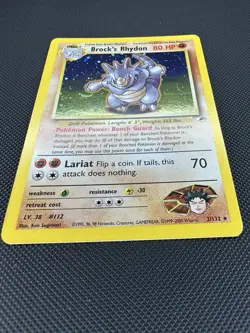 Pokemon TCG Brock's Rhydon Gym Heroes 2/132 Holo Unlimited Rare NM - Image 3