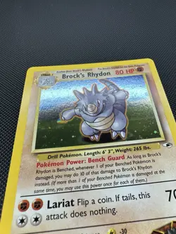 Pokemon TCG Brock's Rhydon Gym Heroes 2/132 Holo Unlimited Rare NM - Image 4