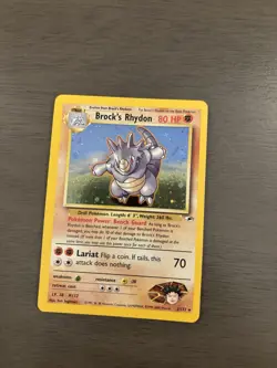Pokemon TCG Brock's Rhydon Gym Heroes 2/132 Holo Unlimited Rare - Image 1
