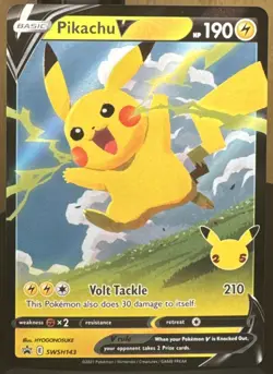 Pokemon Pokemon TCG Pikachu V SWSH143 SWSH: Sword & Shield Black Star Promo Card - Image 1