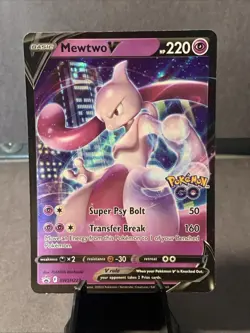 Pokemon TCG Mewtwo SWSH223 Black Star Promos GO Stamped Ultra Rare Holo 2022 LP - Image 1