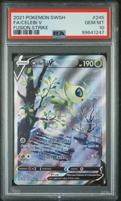 PSA 10 Celebi V Alt Art Fusion Strike 245/264 GEM MINT Graded Pokemon Card - Image 1