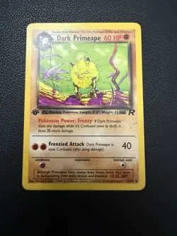 Dark Primeape Pokemon Card WOTC 1st Edition Team Rocket 43/82 - Image 1