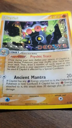 Pokemon TCG Claydol EX Deoxys Holo Rare Card 5/107 Stamped - Image 4